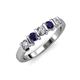 3 - Talia Blue Sapphire and Diamond Wedding Band 