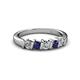 2 - Talia Blue Sapphire and Diamond Wedding Band 