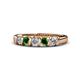 1 - Talia Green Garnet and Diamond Wedding Band 