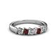 2 - Talia Red Garnet and Diamond Wedding Band 