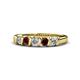1 - Talia Red Garnet and Diamond Wedding Band 