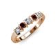3 - Talia Red Garnet and Diamond Wedding Band 