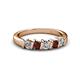 2 - Talia Red Garnet and Diamond Wedding Band 
