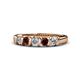 1 - Talia Red Garnet and Diamond Wedding Band 