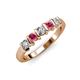 3 - Talia Rhodolite Garnet and Diamond Wedding Band 