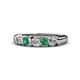 1 - Talia Emerald and Diamond Wedding Band 