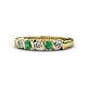 1 - Talia Emerald and Diamond Wedding Band 