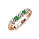 3 - Talia Emerald and Diamond Wedding Band 