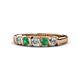 1 - Talia Emerald and Diamond Wedding Band 