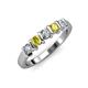 3 - Talia Yellow and White Diamond Wedding Band 