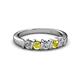 2 - Talia Yellow and White Diamond Wedding Band 