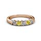 2 - Talia Yellow and White Diamond Wedding Band 