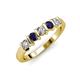 3 - Talia Blue Sapphire and Diamond Wedding Band 