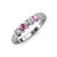 3 - Talia Pink Sapphire and Diamond Wedding Band 