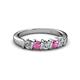 2 - Talia Pink Sapphire and Diamond Wedding Band 