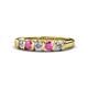 1 - Talia Pink Sapphire and Diamond Wedding Band 