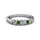 2 - Talia Green Garnet and Diamond Wedding Band 