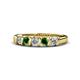 1 - Talia Green Garnet and Diamond Wedding Band 