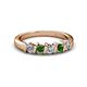 2 - Talia Green Garnet and Diamond Wedding Band 