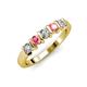 3 - Talia Pink Tourmaline and Diamond Wedding Band 