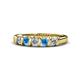 1 - Talia Blue Topaz and Diamond Wedding Band 