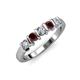 3 - Talia Red Garnet and Diamond Wedding Band 