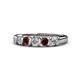1 - Talia Red Garnet and Diamond Wedding Band 