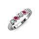 3 - Talia Rhodolite Garnet and Diamond Wedding Band 