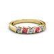 2 - Talia Rhodolite Garnet and Diamond Wedding Band 