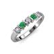 3 - Talia Emerald and Diamond Wedding Band 