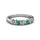 2 - Talia Emerald and Diamond Wedding Band 