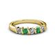 2 - Talia Emerald and Diamond Wedding Band 