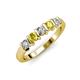 3 - Talia Yellow and White Diamond Wedding Band 
