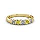 2 - Talia Yellow and White Diamond Wedding Band 