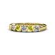 1 - Talia Yellow and White Diamond Wedding Band 