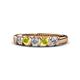 1 - Talia Yellow and White Diamond Wedding Band 