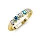 3 - Talia London Blue Topaz and Diamond Wedding Band 