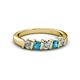 2 - Talia London Blue Topaz and Diamond Wedding Band 
