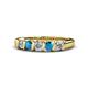 1 - Talia London Blue Topaz and Diamond Wedding Band 