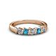 2 - Talia London Blue Topaz and Diamond Wedding Band 