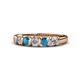 1 - Talia London Blue Topaz and Diamond Wedding Band 