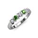 3 - Talia Green Garnet and Diamond Wedding Band 