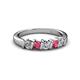 2 - Talia Rhodolite Garnet and Diamond Wedding Band 