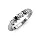 3 - Talia Black and White Diamond Wedding Band 
