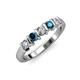 3 - Talia Blue and White Diamond Wedding Band 