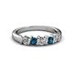 2 - Talia Blue and White Diamond Wedding Band 