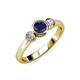 2 - Avrit Blue Sapphire and Diamond Three Stone Engagement Ring 