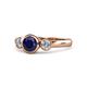 1 - Avrit Blue Sapphire and Diamond Three Stone Engagement Ring 