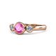 1 - Avrit Pink Sapphire and Diamond Three Stone Engagement Ring 