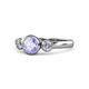 1 - Avrit Tanzanite and Diamond Three Stone Engagement Ring 